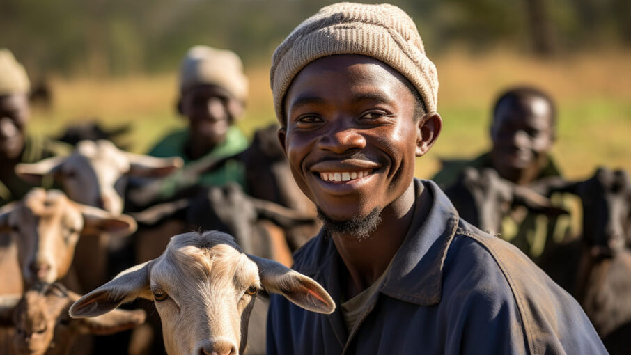 african-woman-farmer-inspecting-maize-plants-field